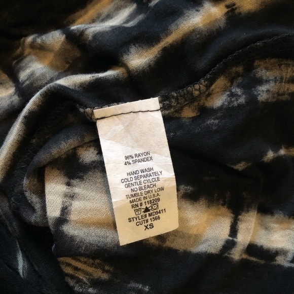 𝅺WINDSOR Lace Up Bleach Dye Tie Dye Printed Mini Dress XS - Picture 5 of 6